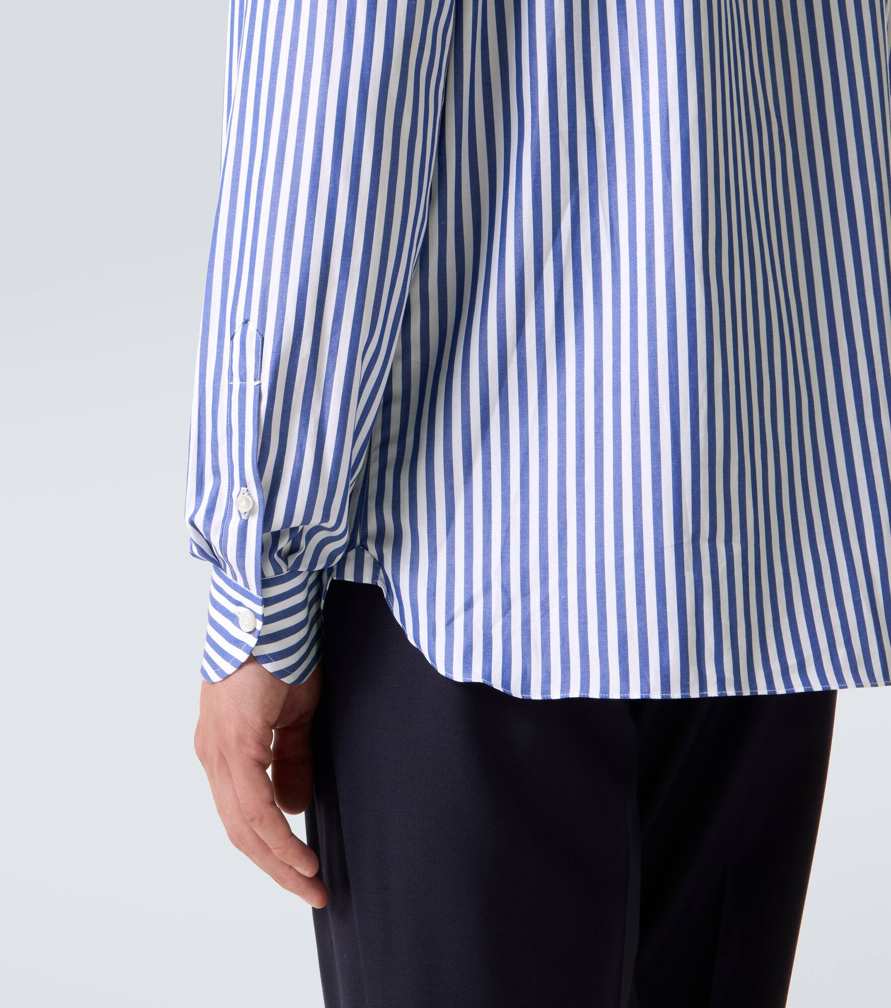 Striped cotton poplin shirt - 6