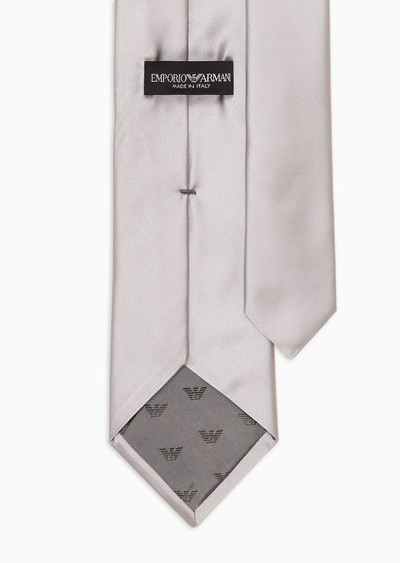 EMPORIO ARMANI Pure silk tie with jacquard micro-motif outlook