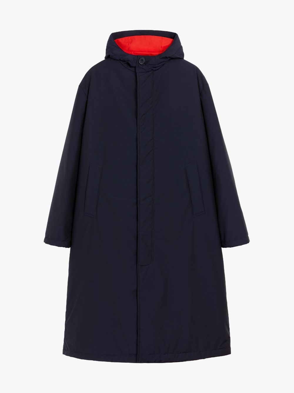 FIRENZE NAVY RAIN SYSTEM WOOL BLEND HOODED THINDOWN PARKA | GMF-301 - 1