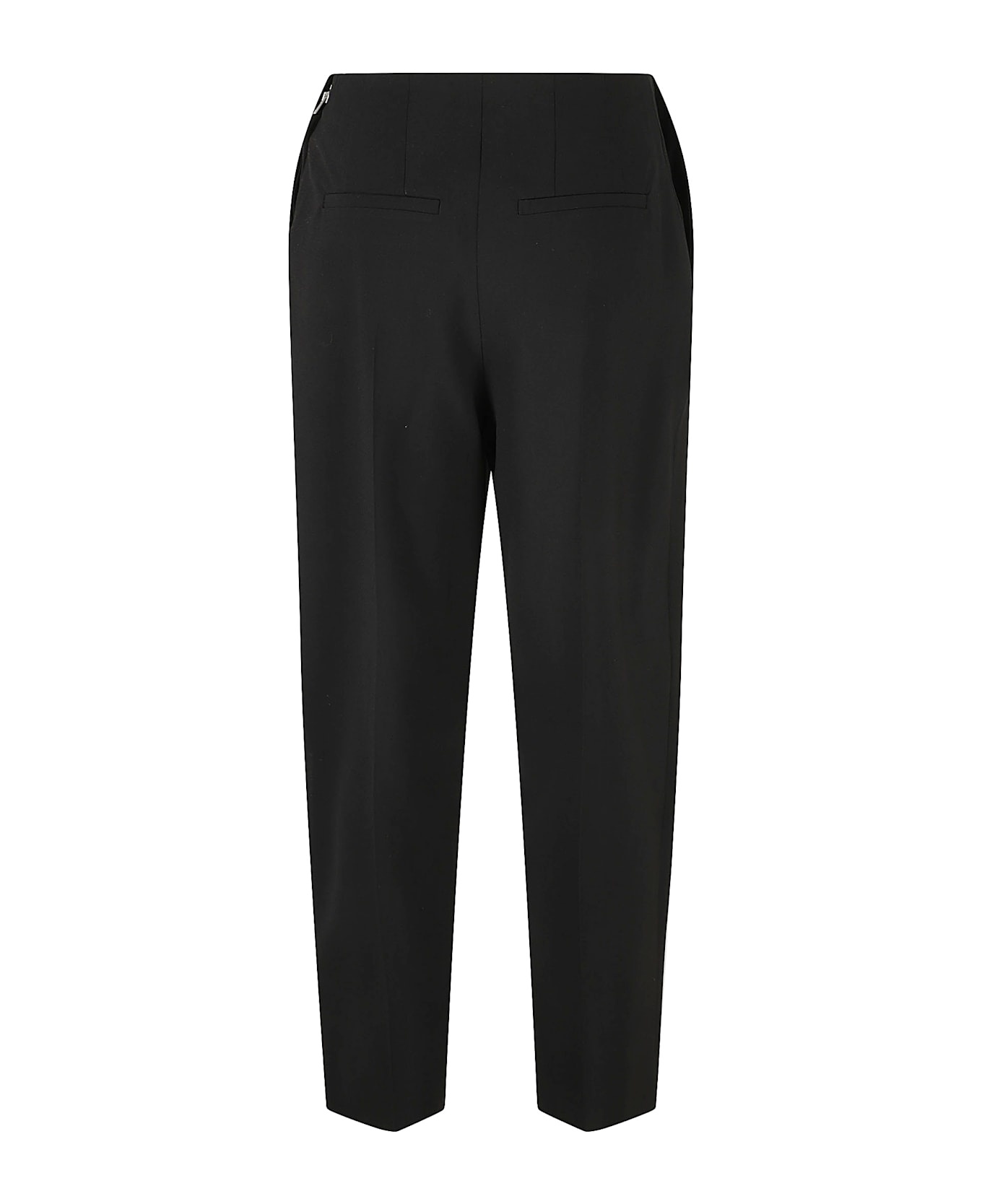 Side Zip Plain Cropped Trousers - 2