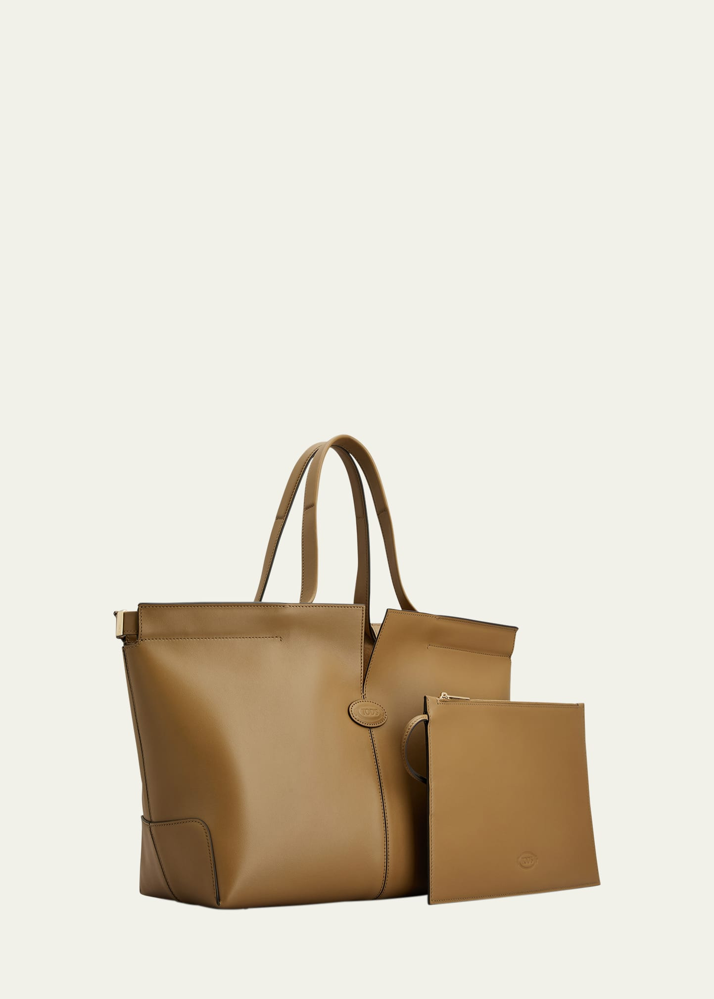 Smooth Leather Shopper Tote Bag - 5