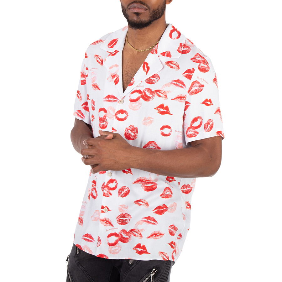 Balmain Twill Pyjama Shirt With Kiss Print - 3