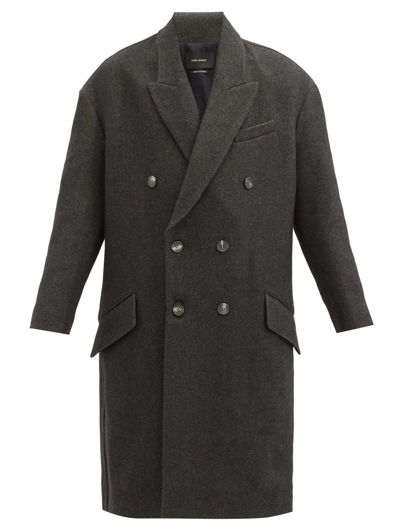 Idalia double-breasted wool-blend coat - 1