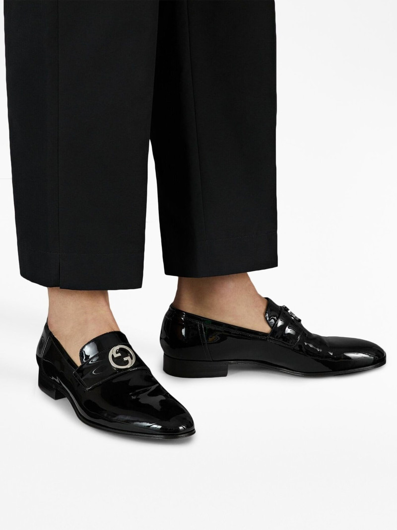 logo-plaque leather loafers 6
