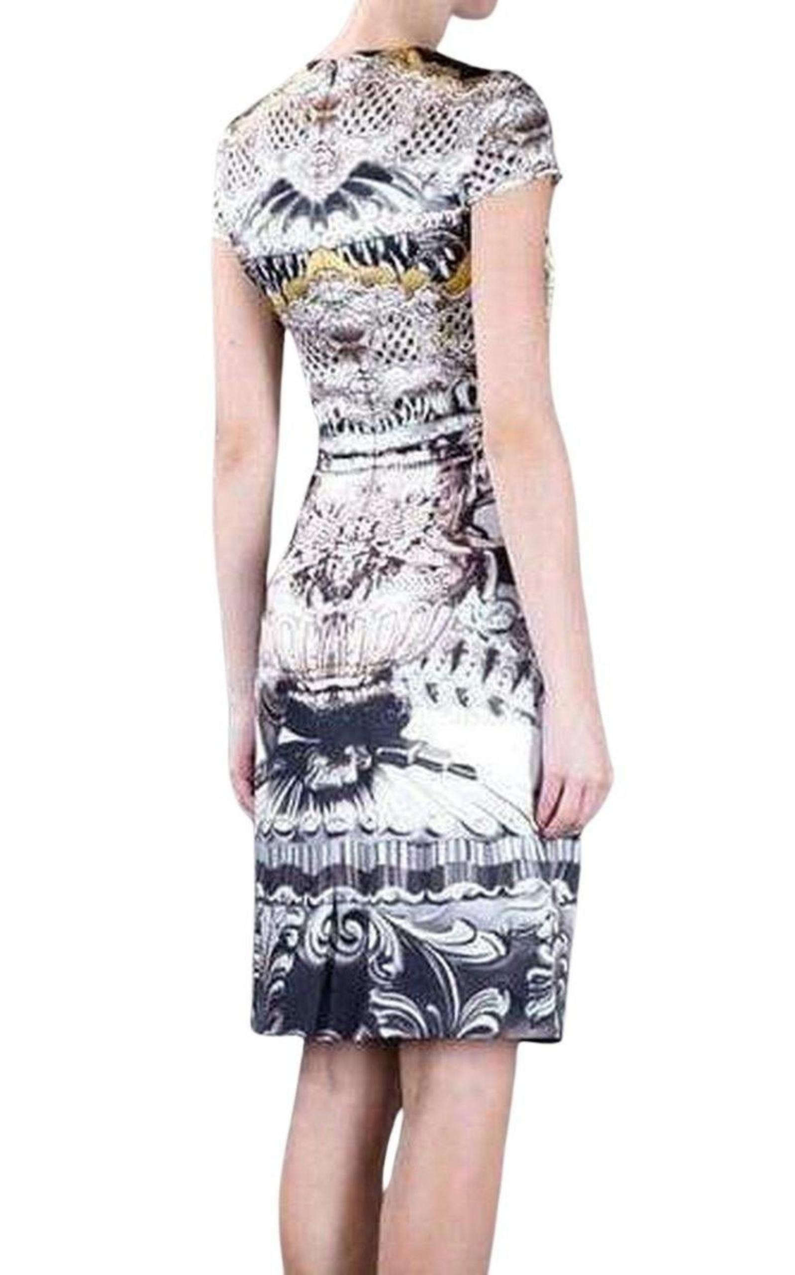 Mary Katrantzou - Ebony Scroll Print Silk Dress - 4