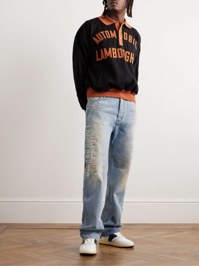 Rhude + Lamborghini Straight-Leg Printed Distressed Jeans outlook