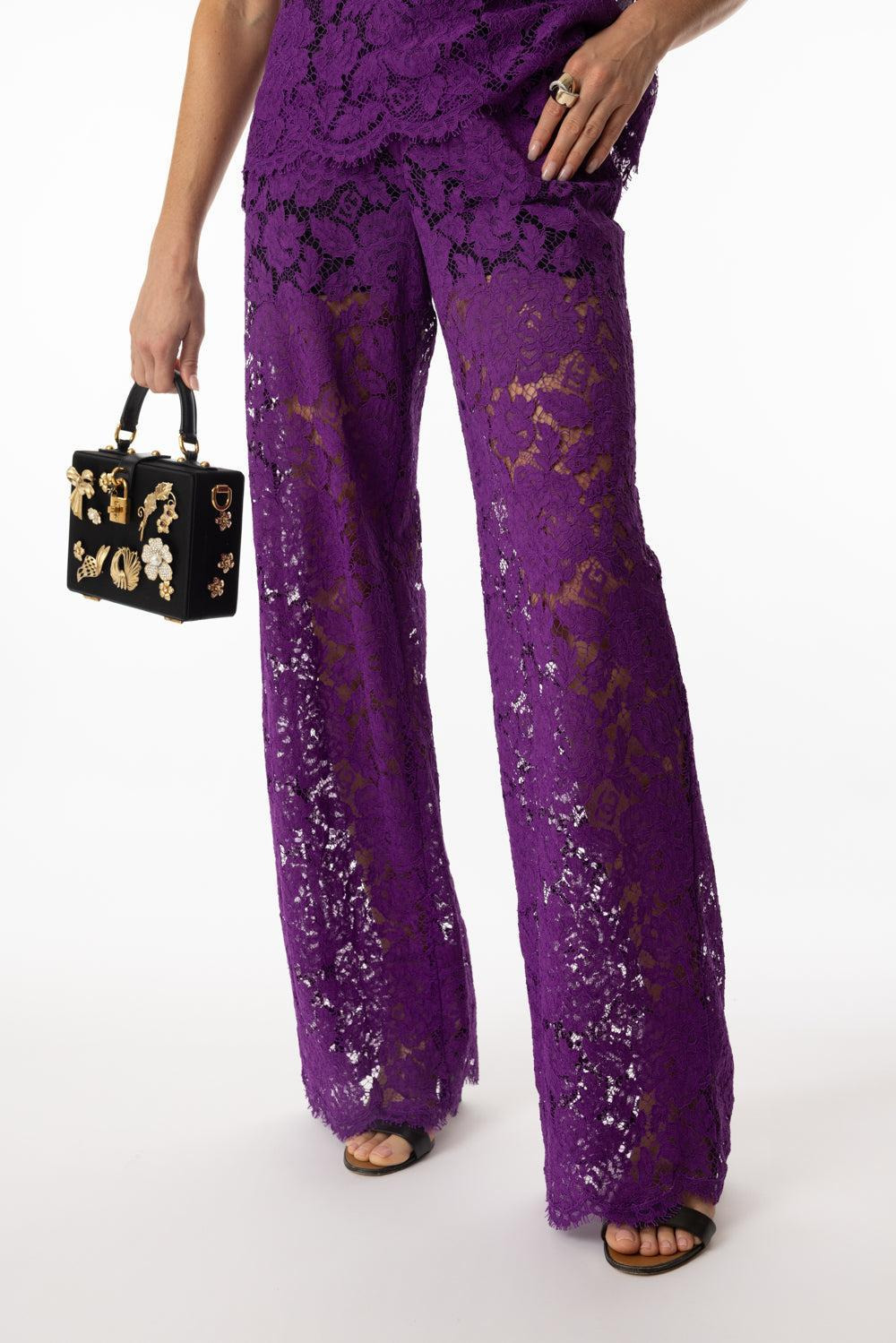 Flare Floral Logo Lace Pants - 2