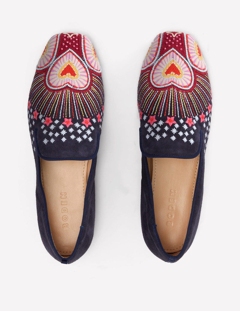 Slipper Cut Loafers-Navy 6
