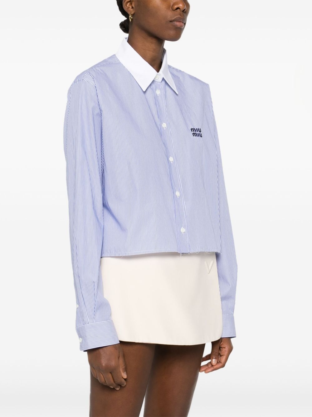 Miu Miu contrasting-collar shirt | REVERSIBLE