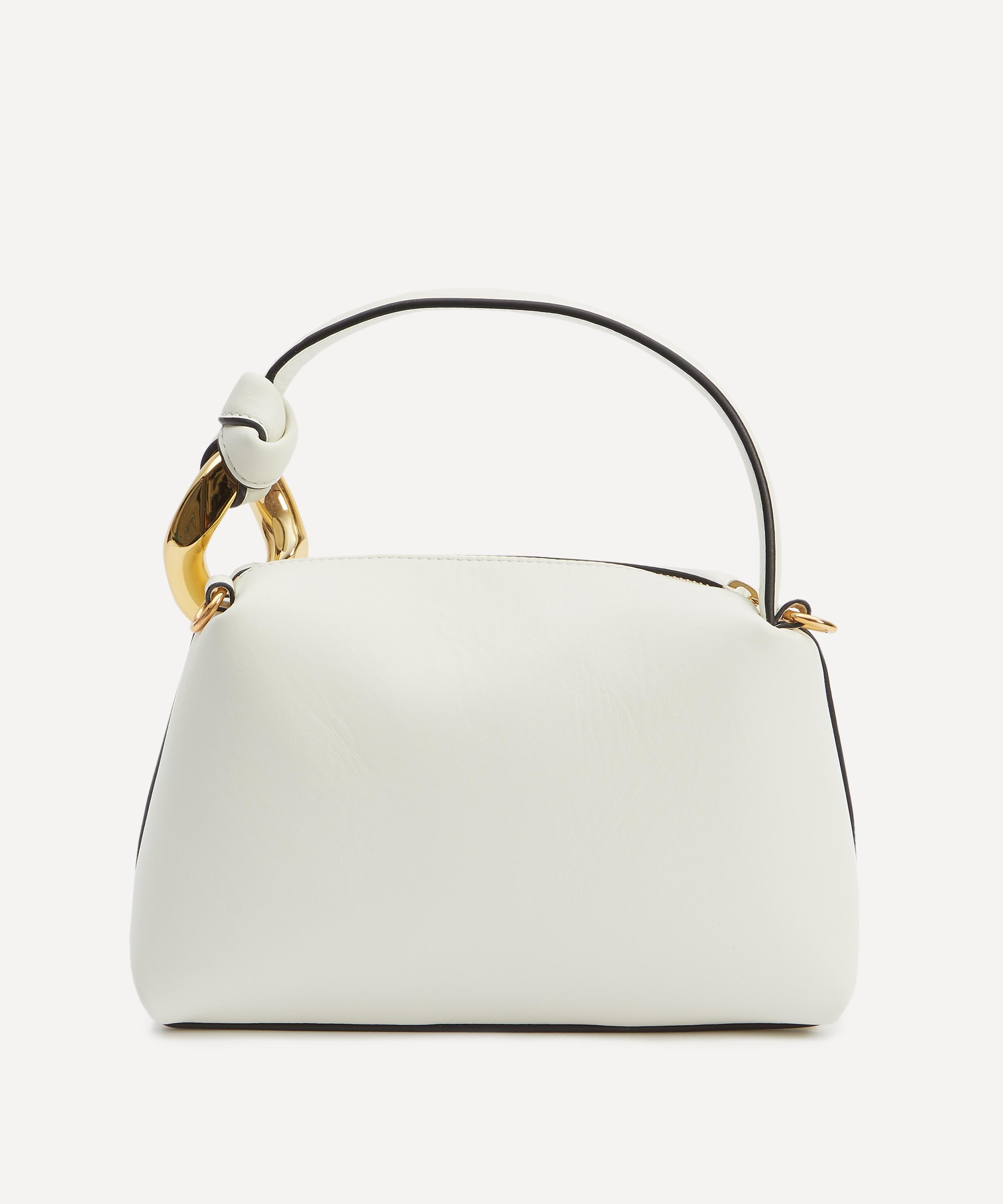 Small Corner Off White Leather Crossbody Bag - 3