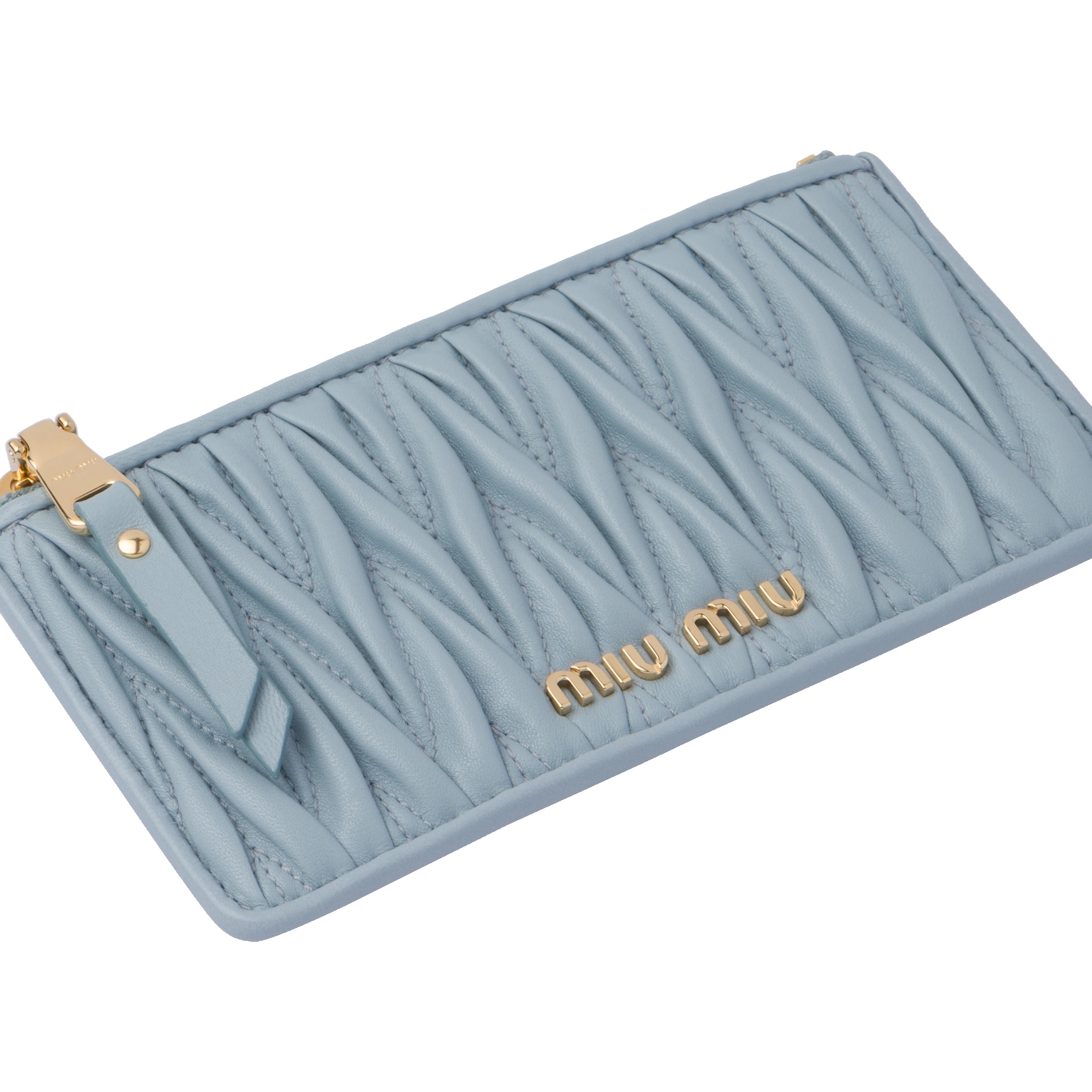 Matelassé nappa leather zipper wallet - 2