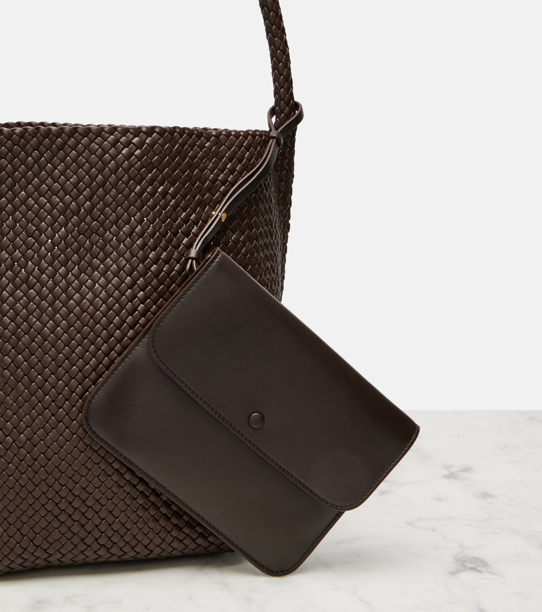 N/S Park Medium woven leather shopper - 6