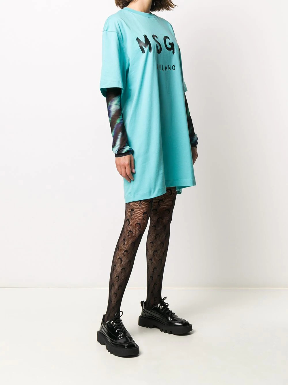 logo-print oversized T-shirt dress - 3