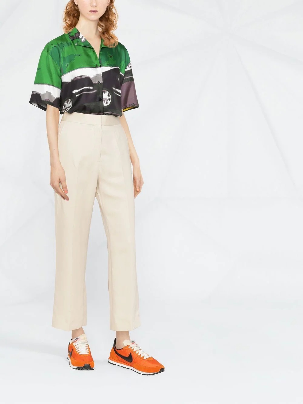 cropped straight-leg trousers - 2