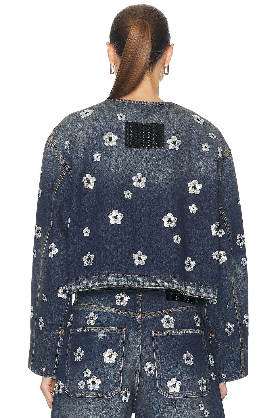 Sequin Daisy Cropped Jacket - 3