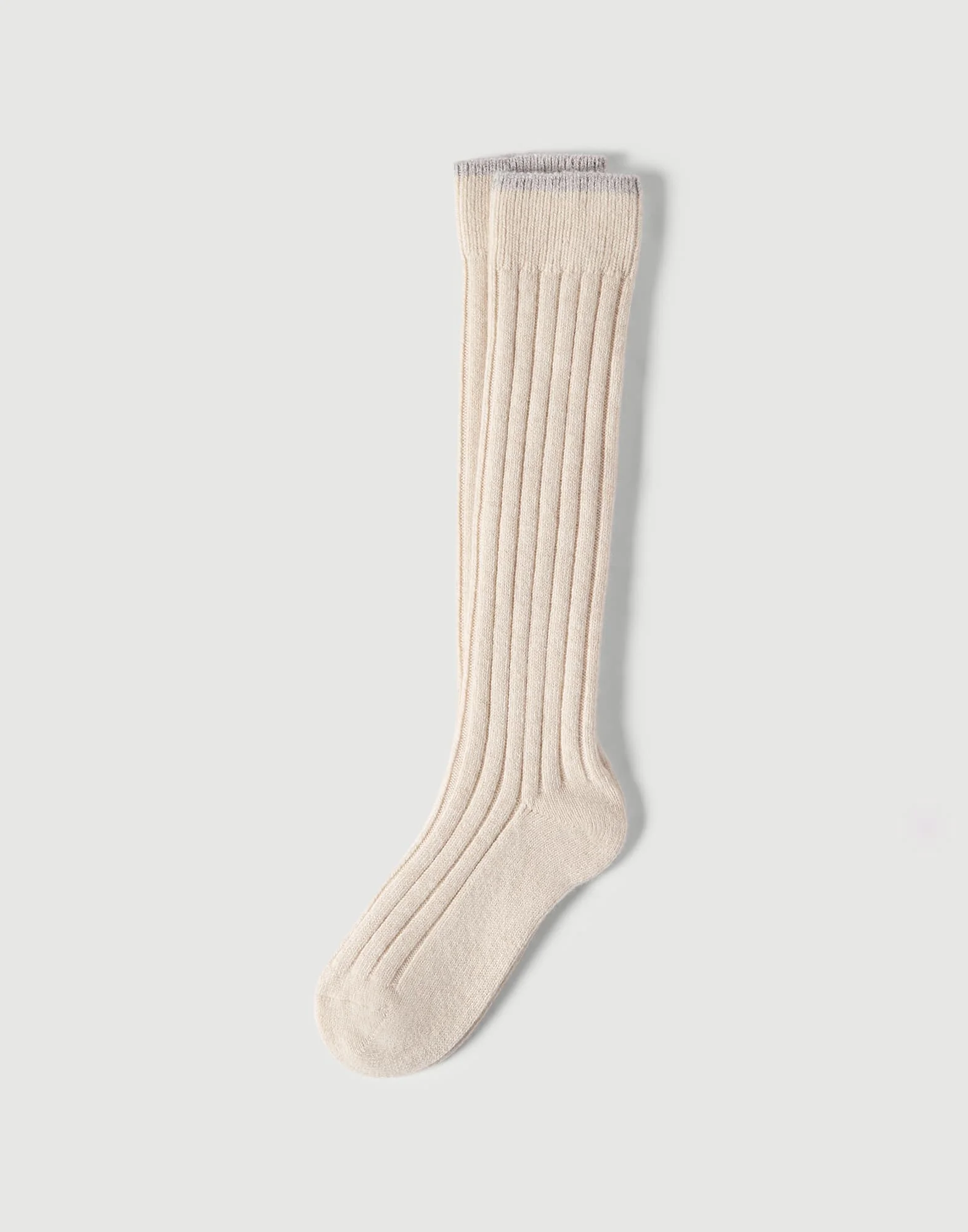 Cashmere chiné rib knit socks - 1