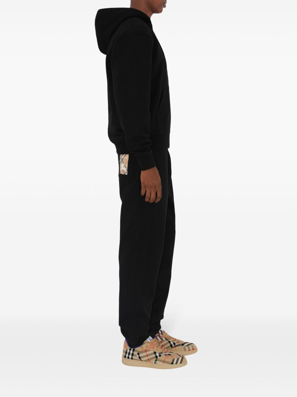 Check-label hoodie - 3