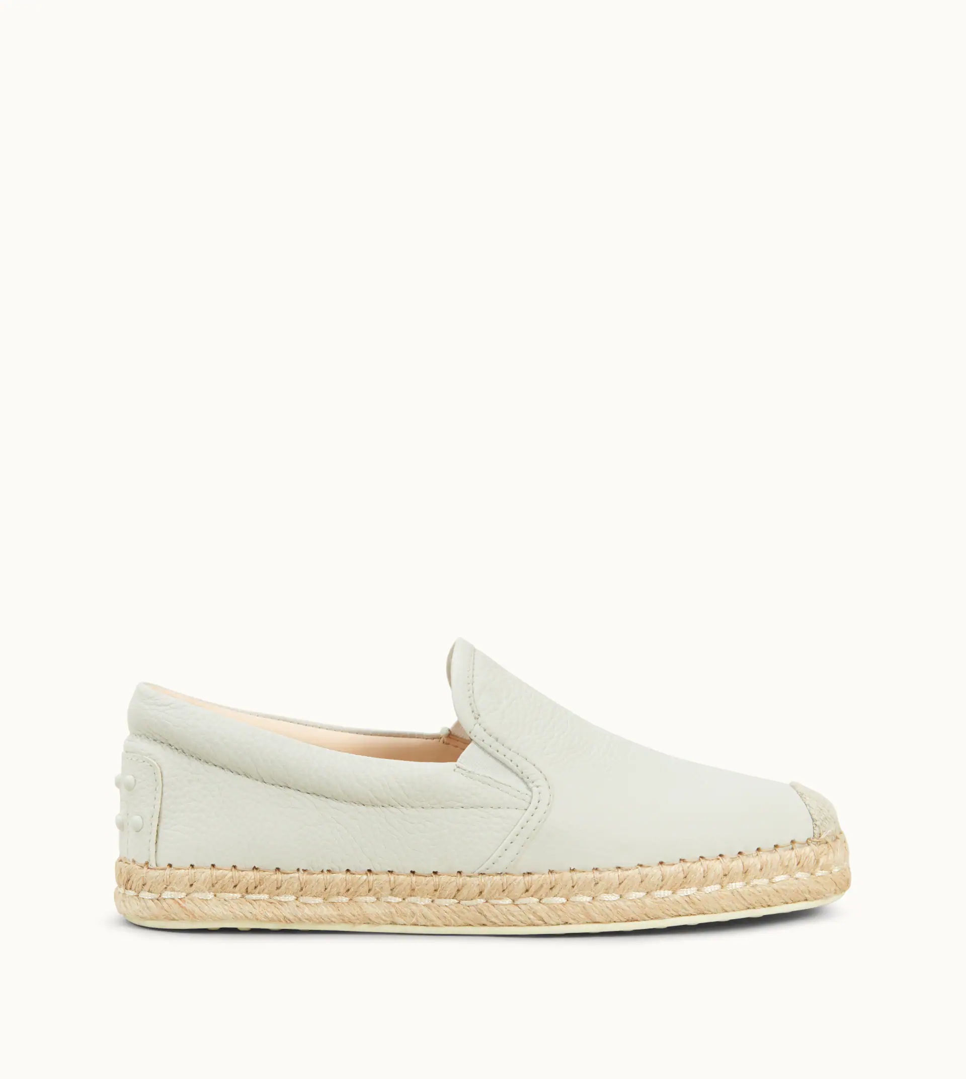 SLIP-ONS IN LEATHER - OFF WHITE, BEIGE - 1
