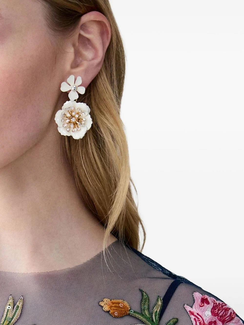 floral dangle earrings - 1