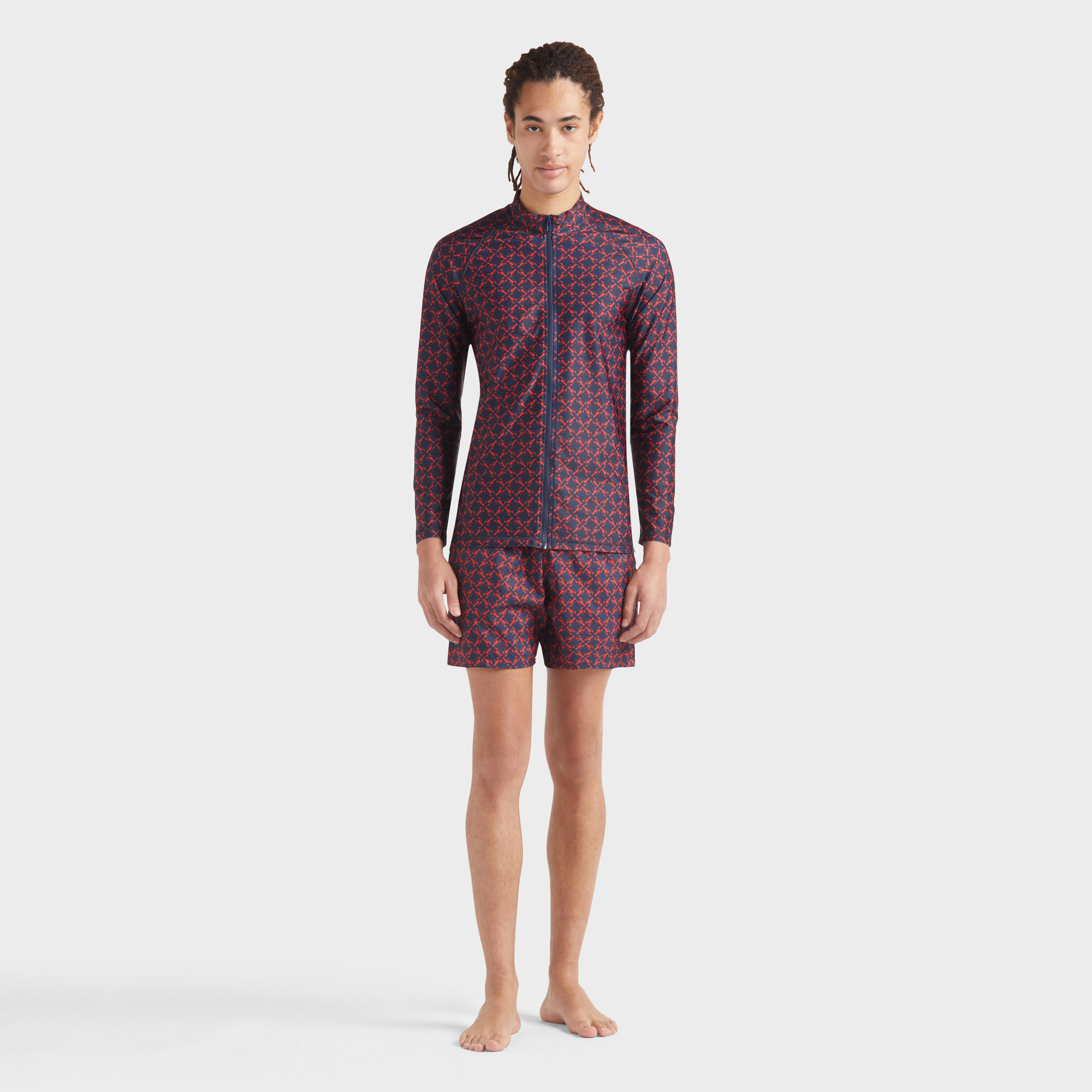 Men Zipped Long Sleeves Rashguard Homard Pixel - 3