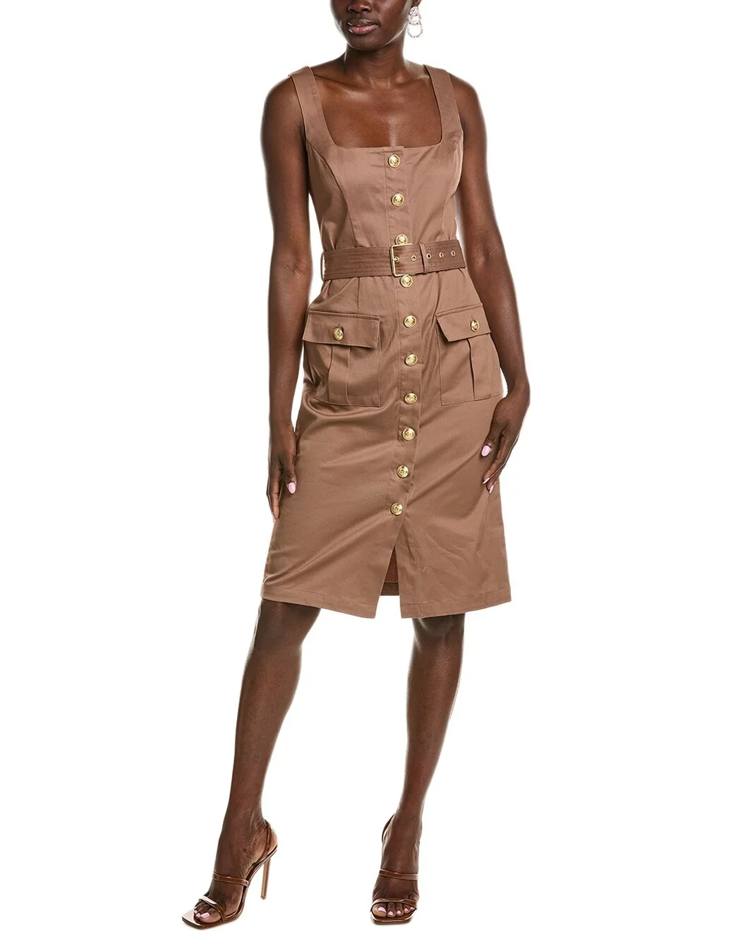 L'AGENCE Idy Button Front Tank Dress - 1