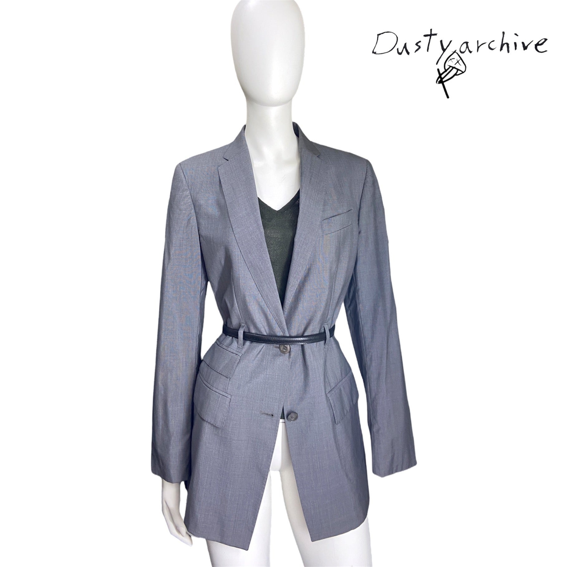 Gucci 1999 grey wool suit with belt holster 42 - 4