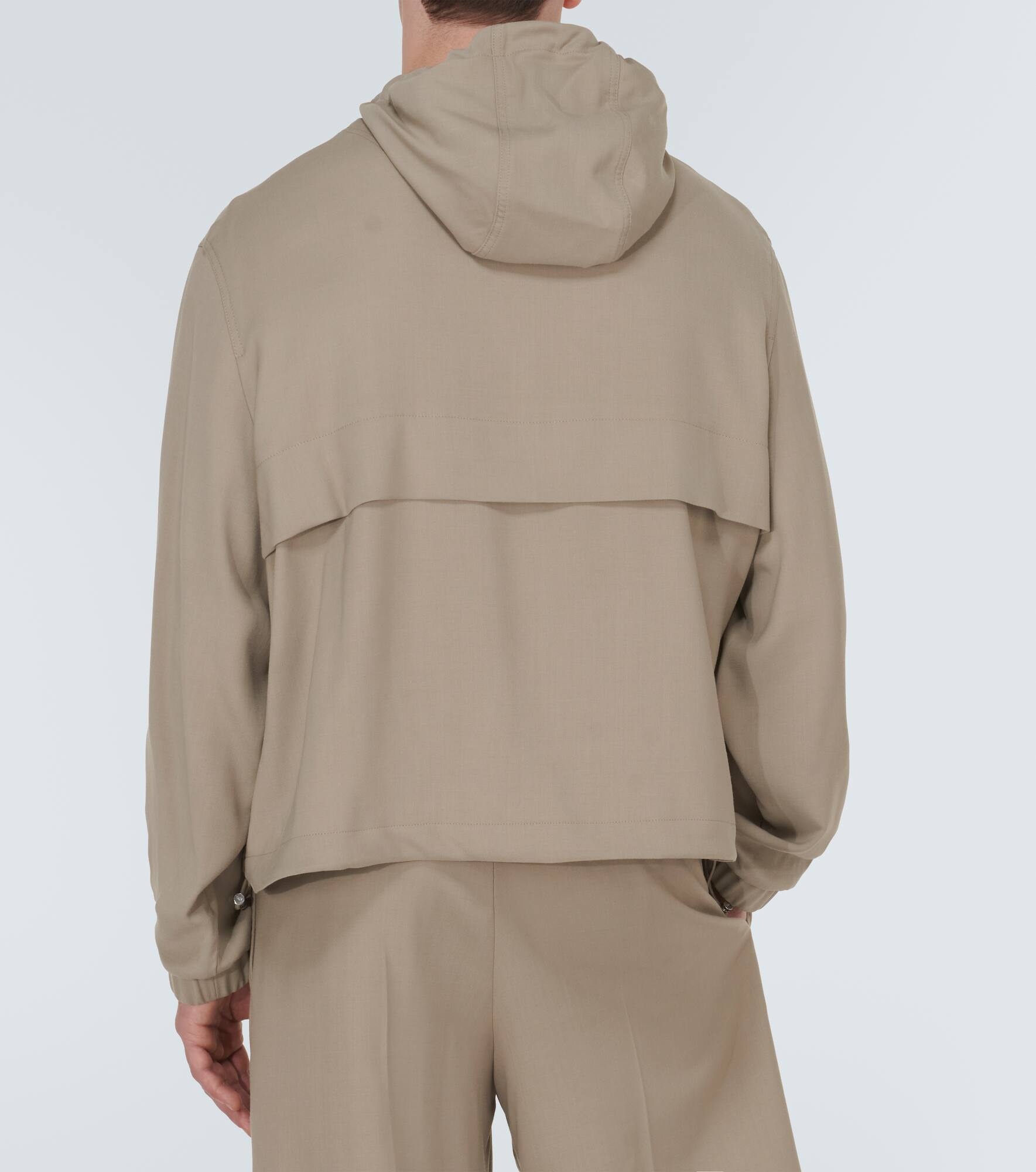 Hooded half-zip twill jacket - 4