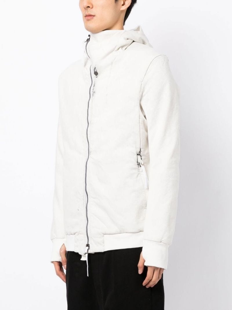 off-centre zip-up hooded jacket - 3
