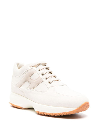 HOGAN logo-patch suede-panelled sneakers outlook