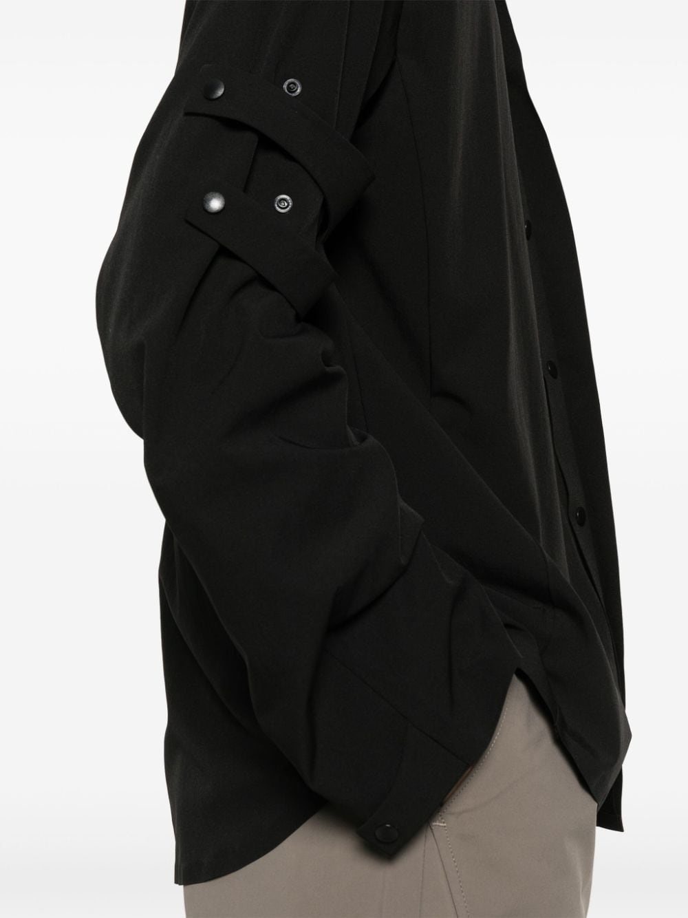press-stud crepe shirt - 5