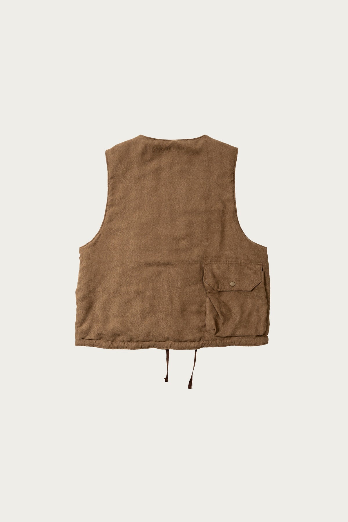 Cover Vest - Khaki Polyester Lightweight Fake Suede - 3