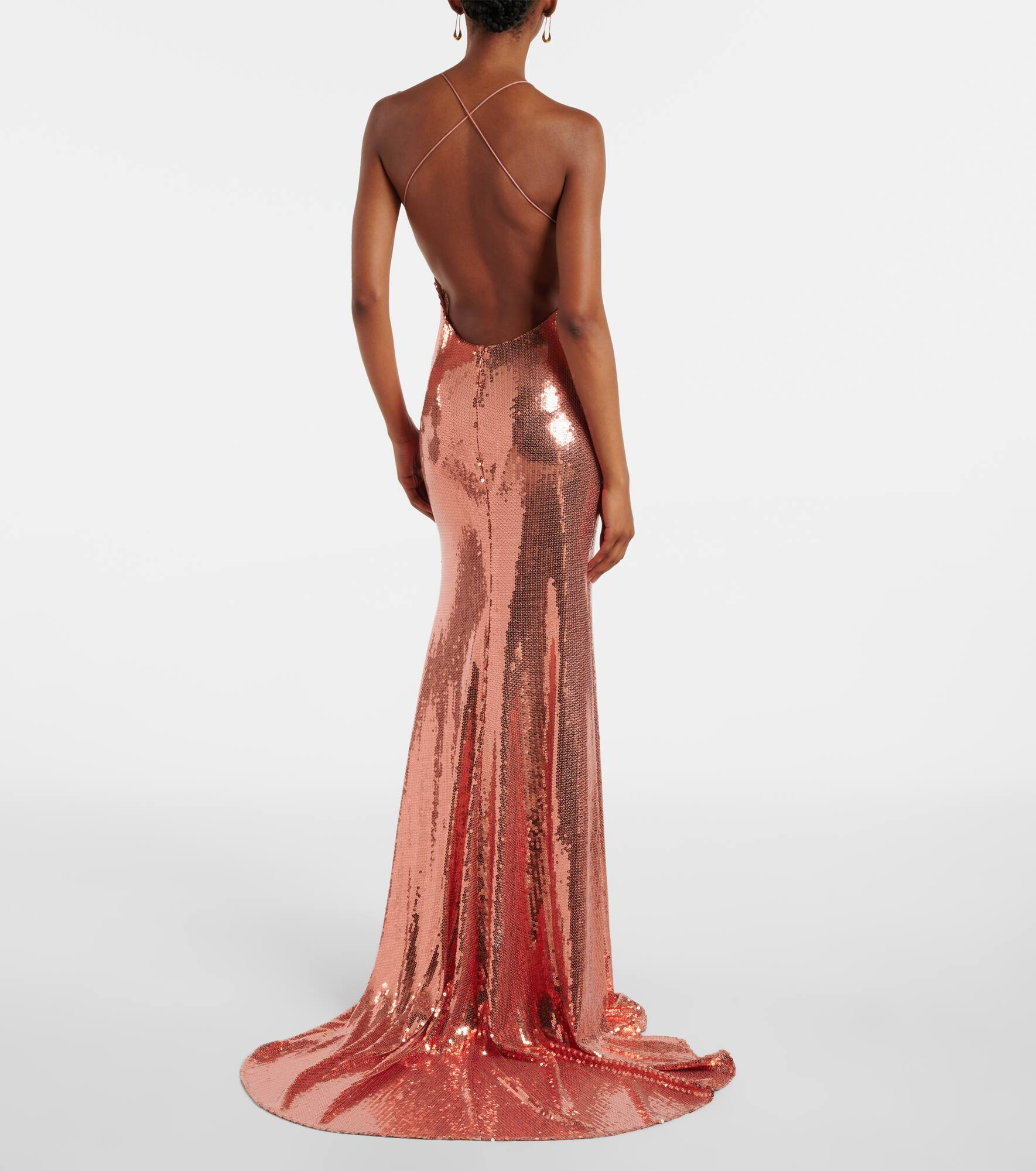 Open-back sequined gown - 3