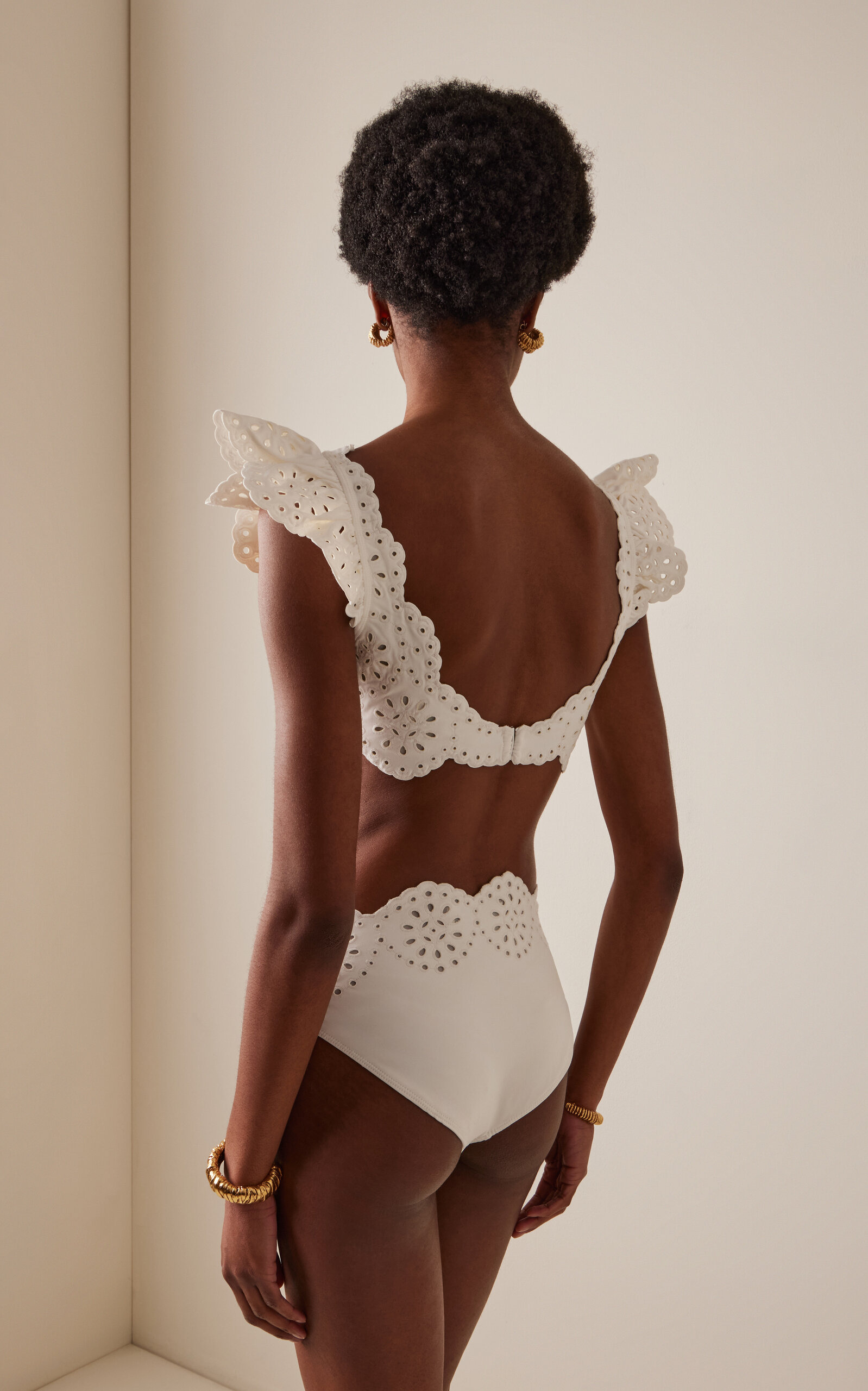 Mae Eyelet Bikini Top white - 3