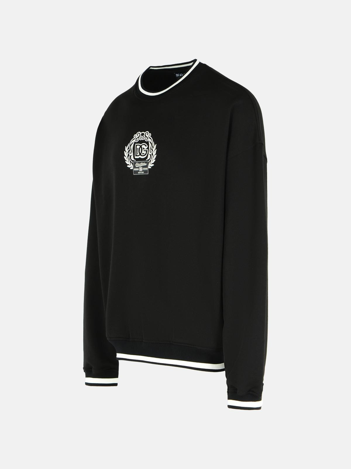 BLACK COTTON SWEATSHIRT - 2