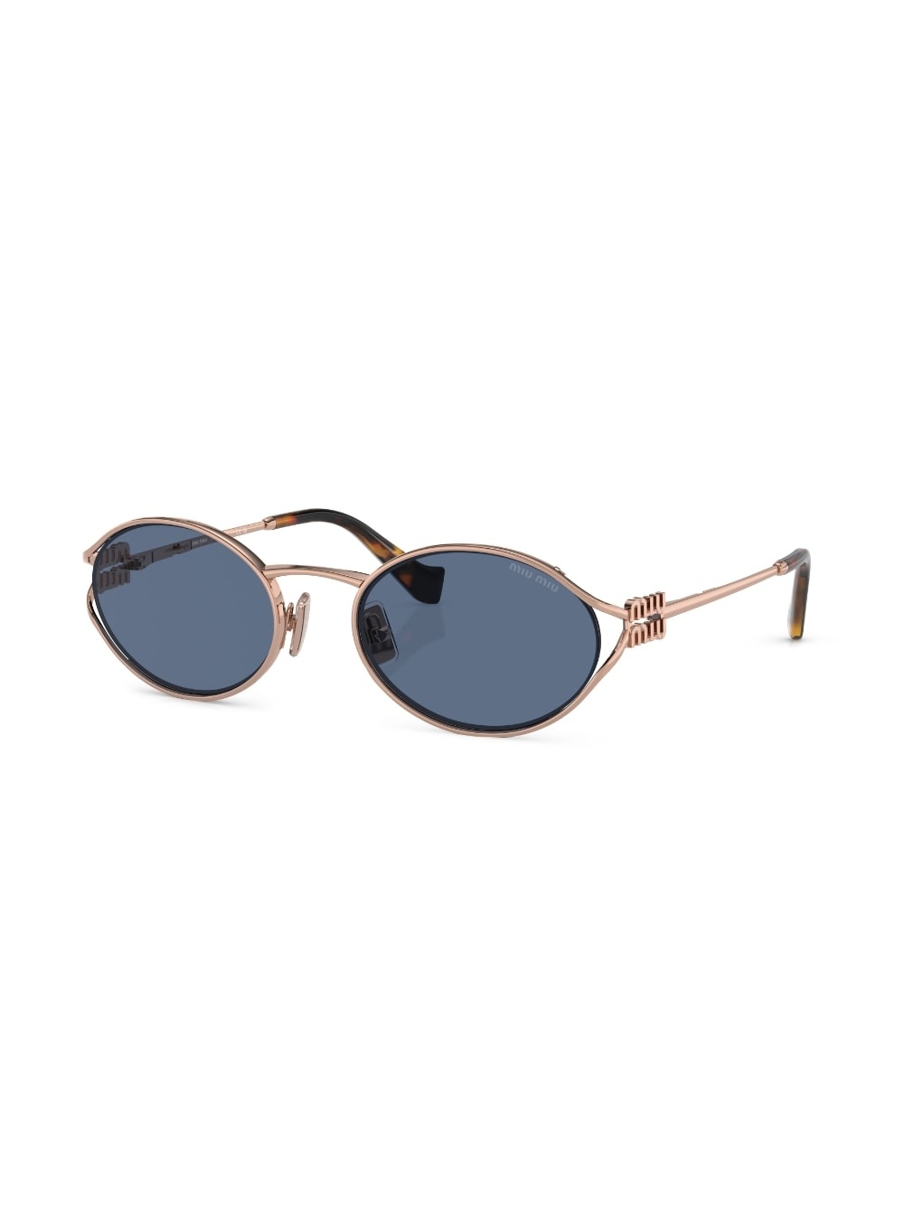 logo-plaque oval-frame sunglasses - 2