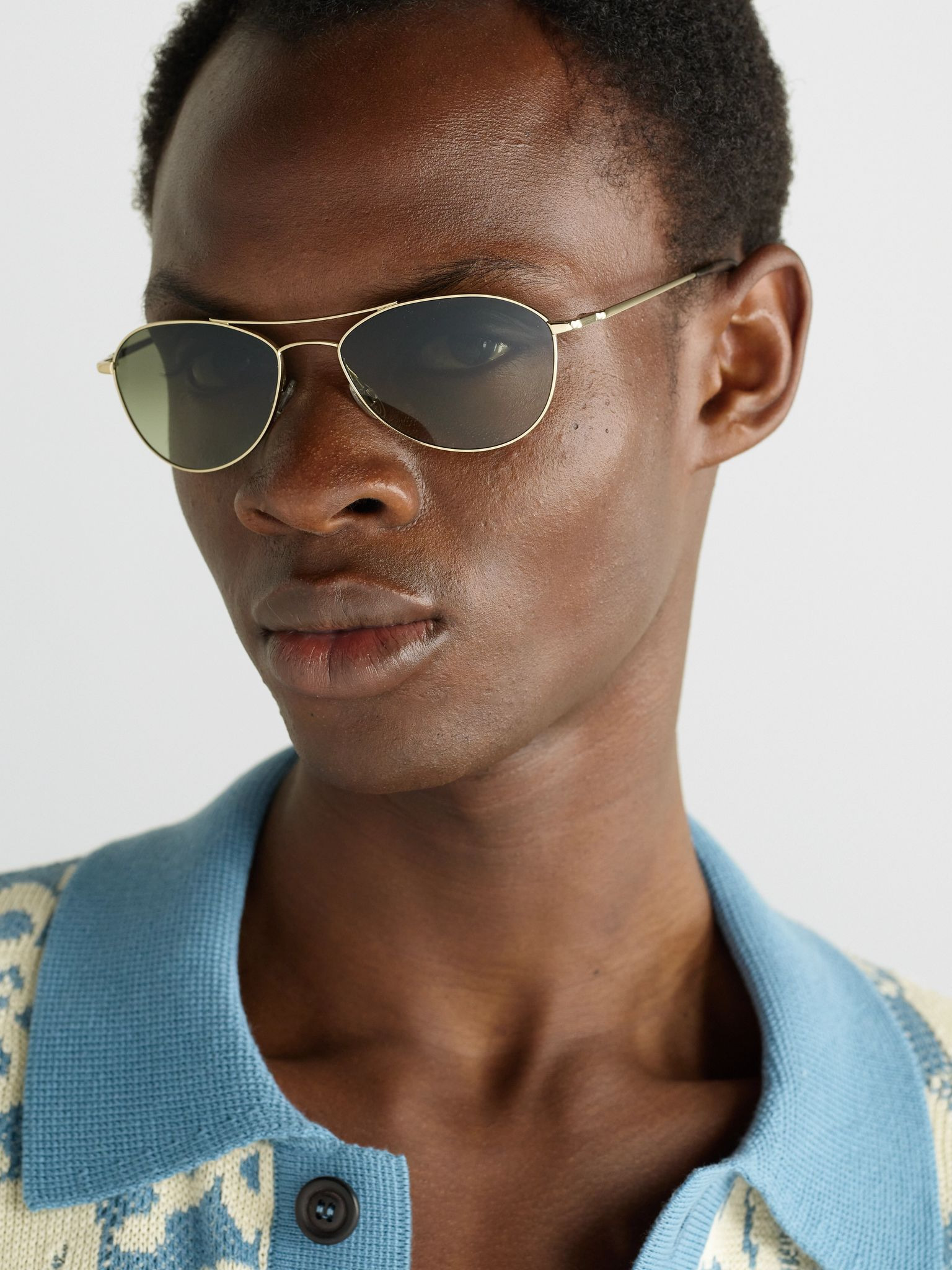 Aero II Aviator-Style Gold-Tone Sunglasses Gold - 2
