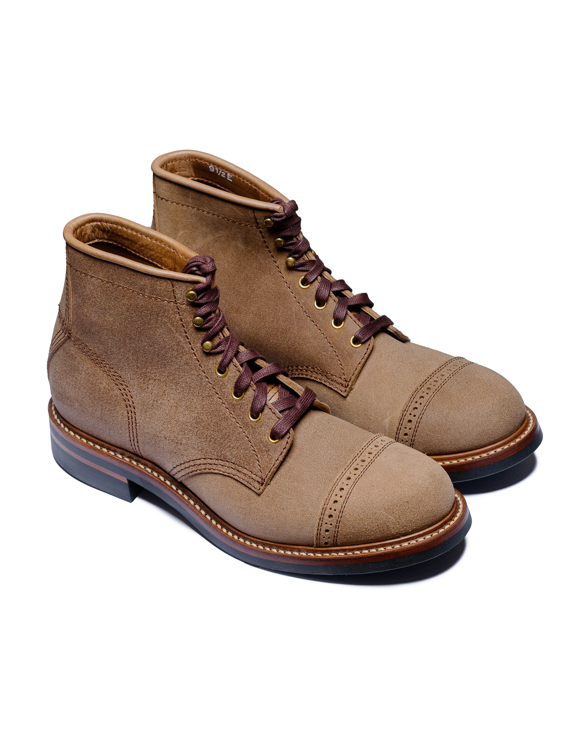 Combat Boots Horween Leather CXL Natural Roughout - 2