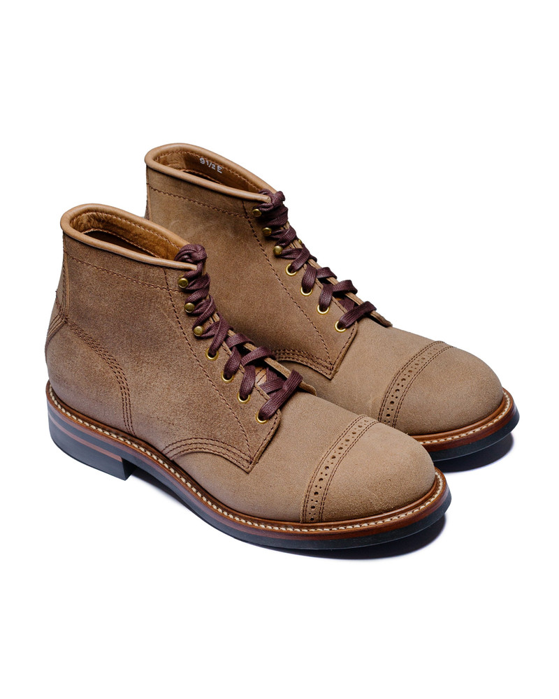 JOHN LOFGREN Combat Boots Horween Leather CXL Natural Roughout outlook