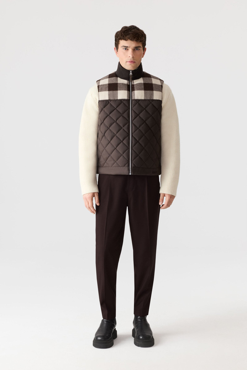 MACKAGE RICARDO-PL Quilted Down Vest With Plaid Yoke outlook