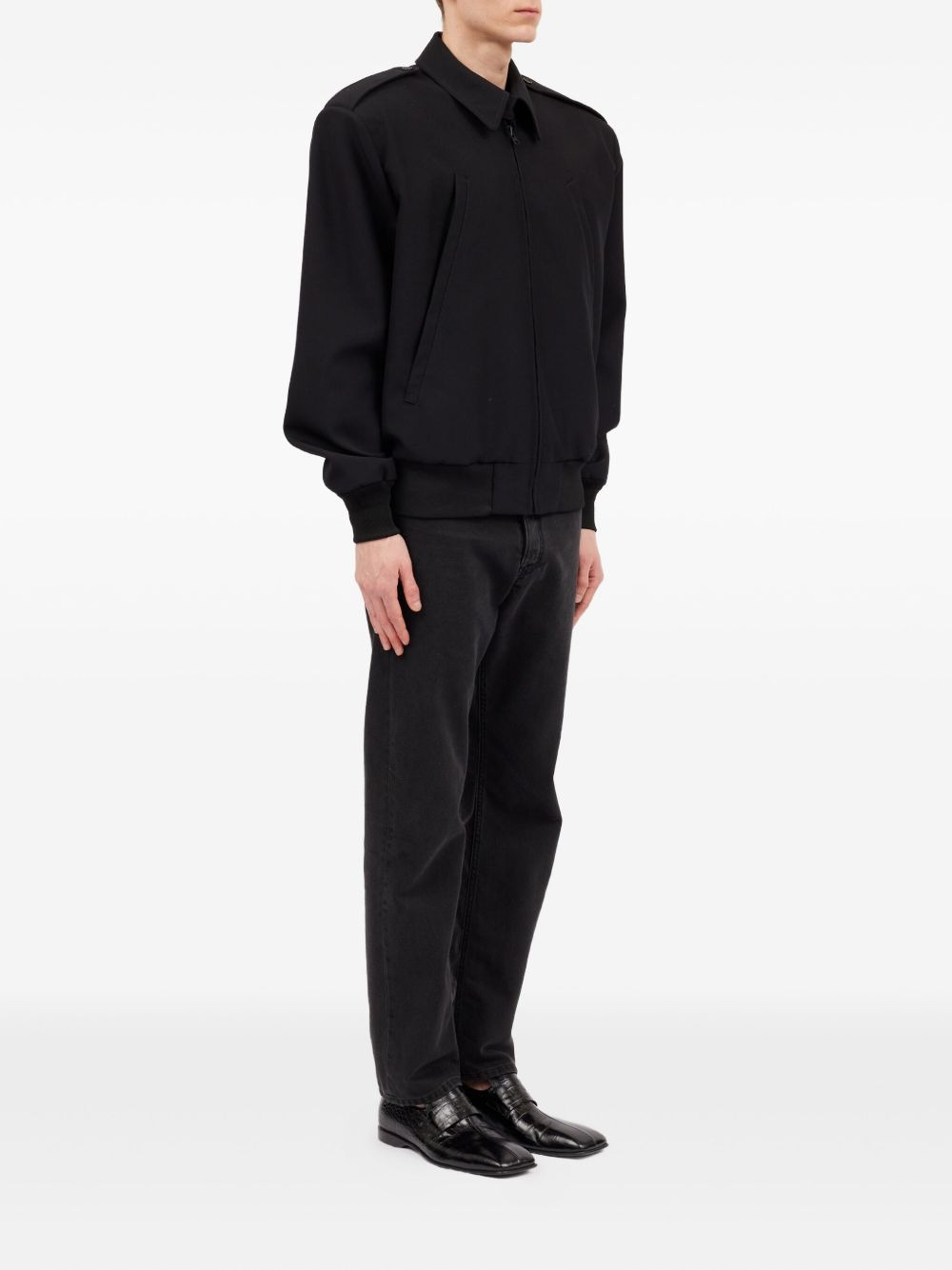 collared wool jacket - 3