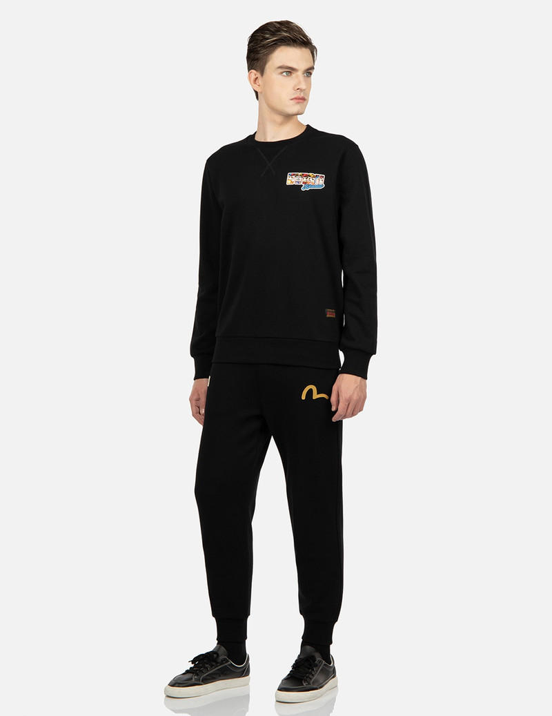 POMPADOUR DARUMA AND KAMON PRINT SWEATSHIRT 4