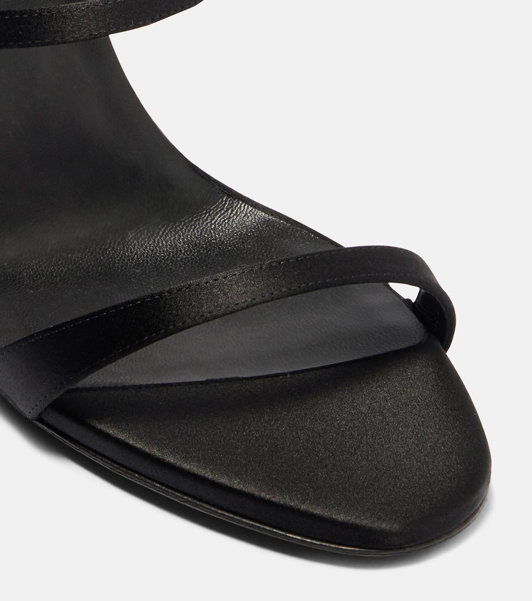 Floral-appliqué satin sandals - 5