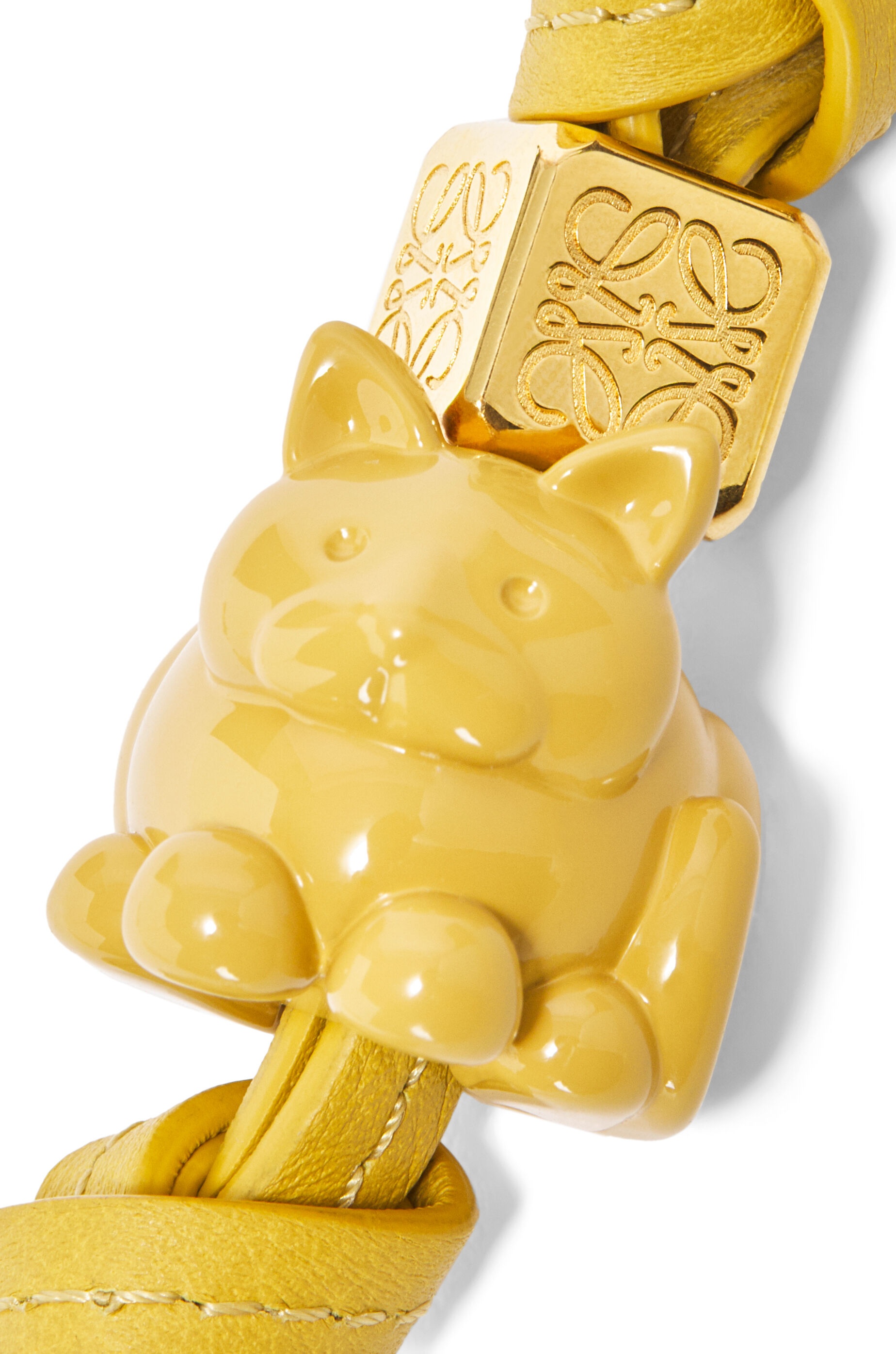 Kitty charm in calfskin and brass - 2
