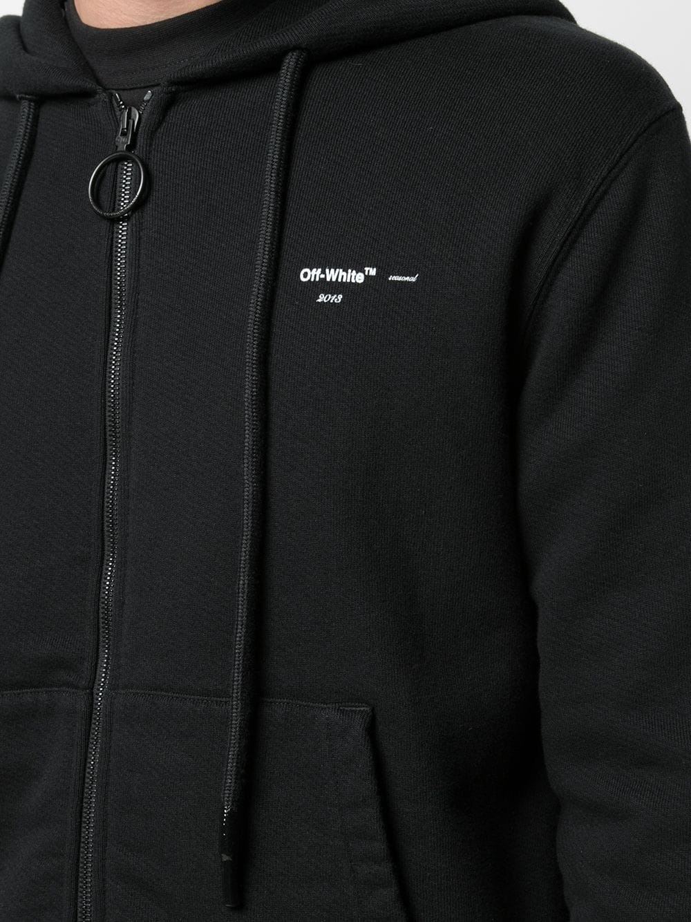 Arrows-embroidered zipped hoodie - 5