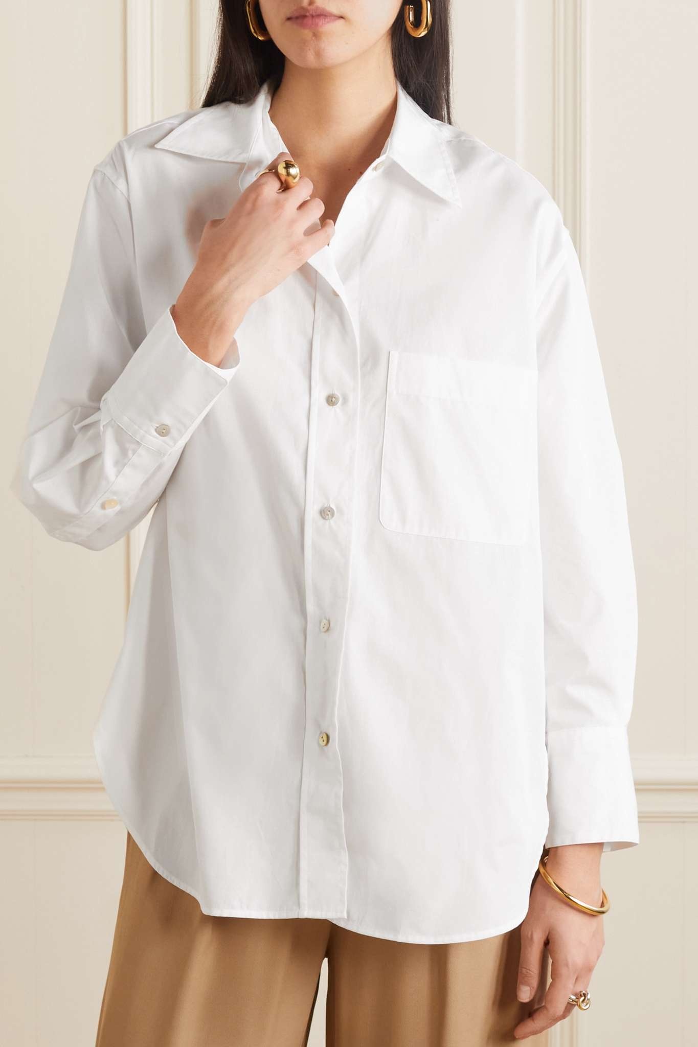Oversized cotton-poplin shirt - 3