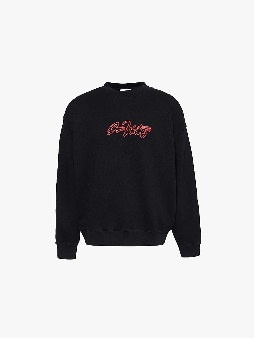 Script Skate crewneck relaxed-fit cotton-jersey sweatshirt - 1