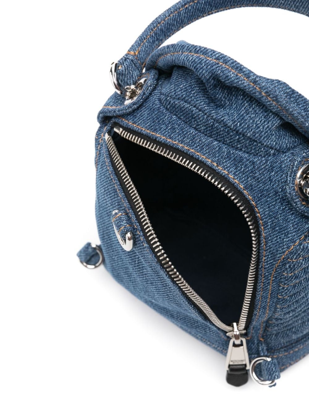 denim biker backpack - 4