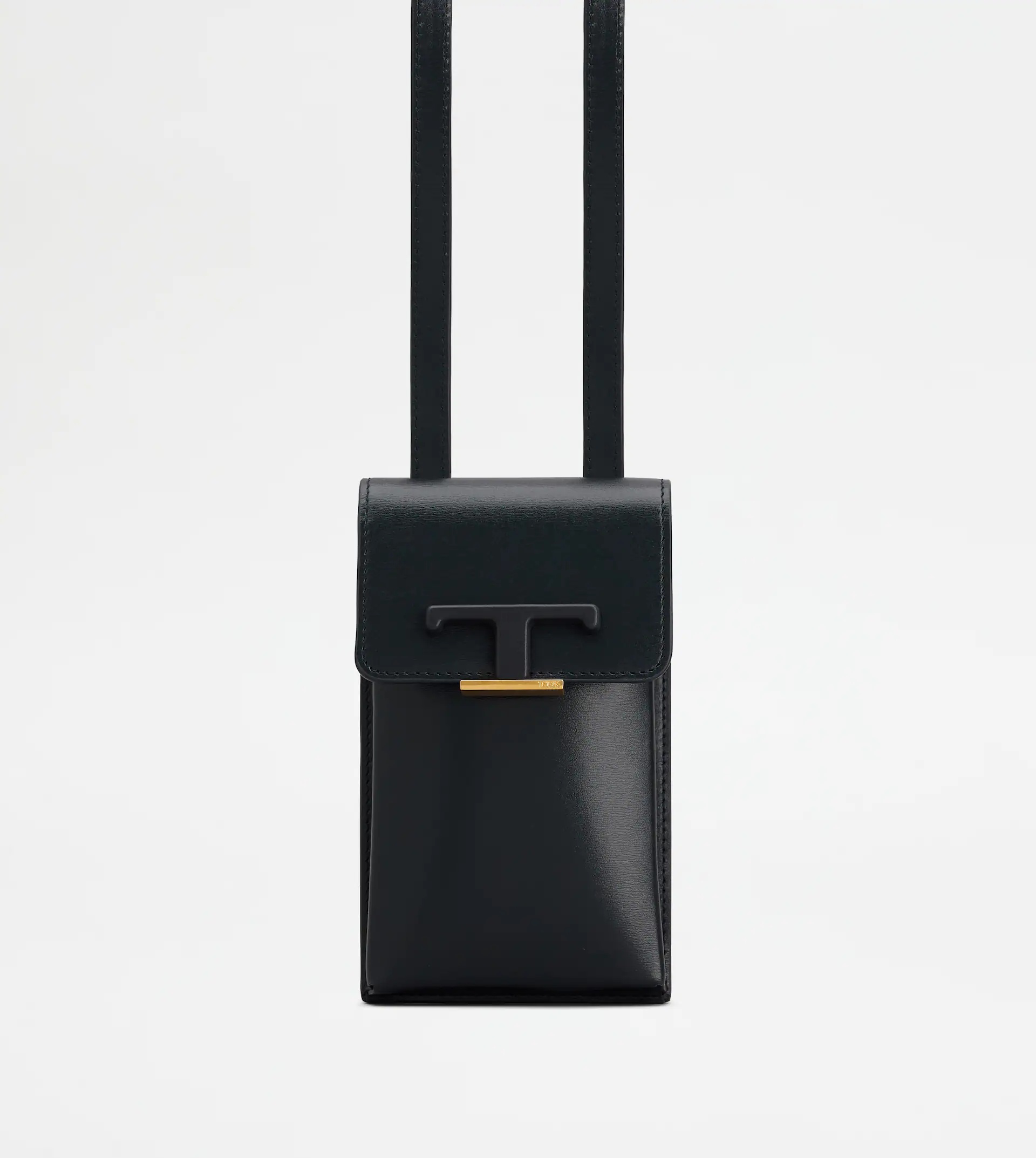 TIMELESS PHONE BAG IN LEATHER - BLACK - 1