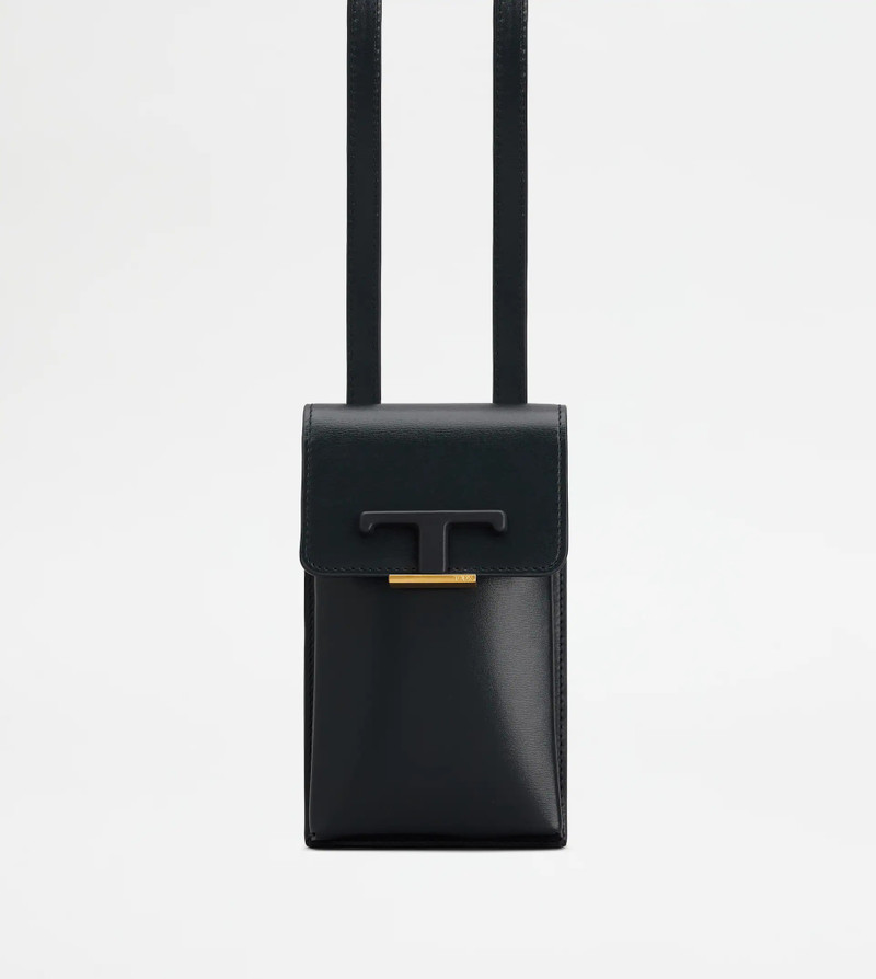 TIMELESS PHONE BAG IN LEATHER - BLACK 1