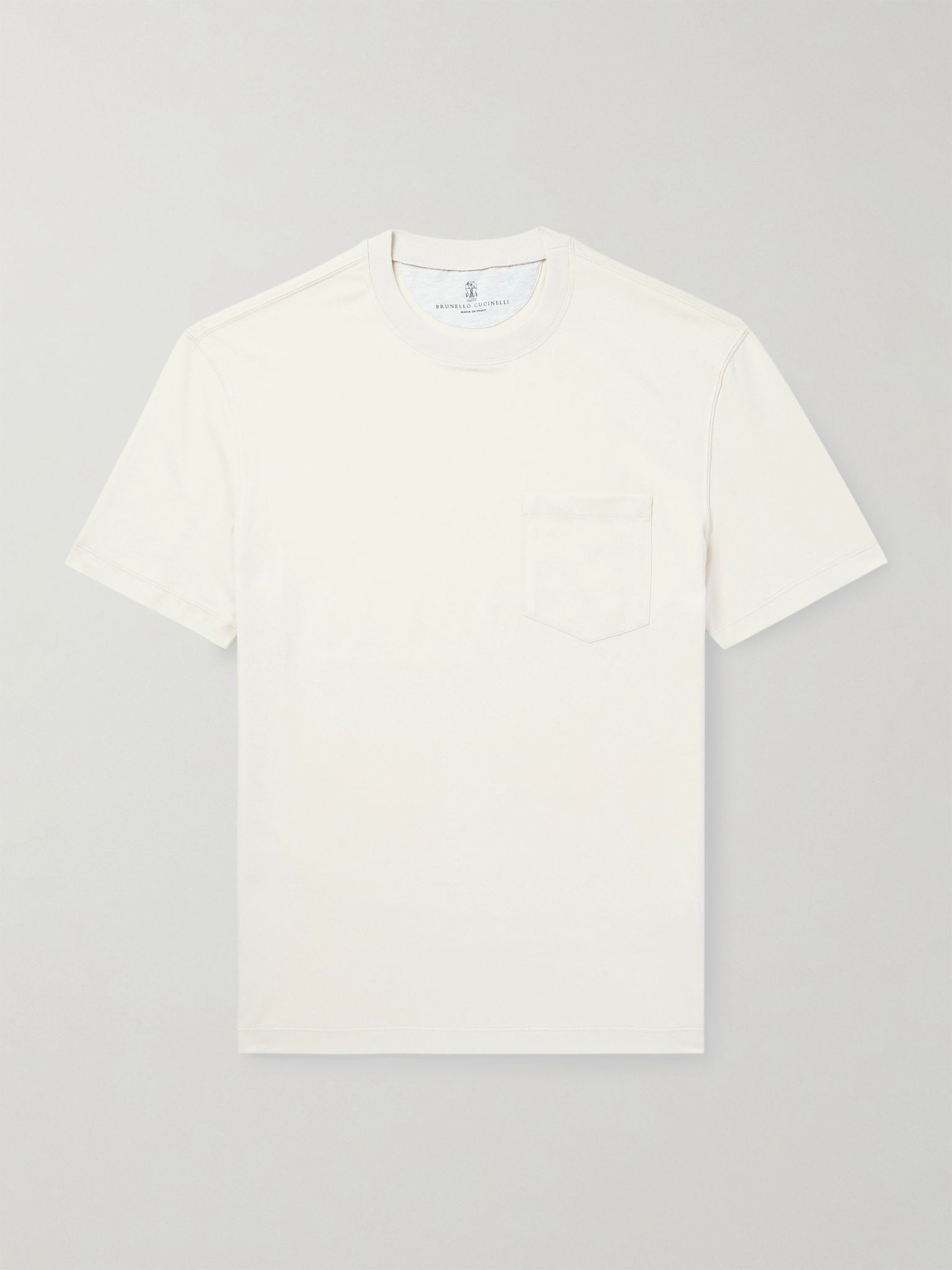 Slim-Fit Cotton-Jersey T-Shirt White - 1